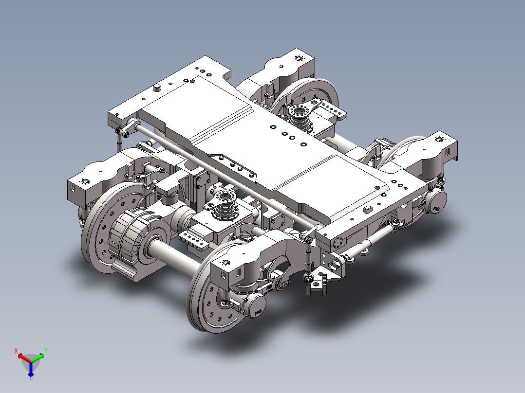 crh380动力转向架装配正等轴测图