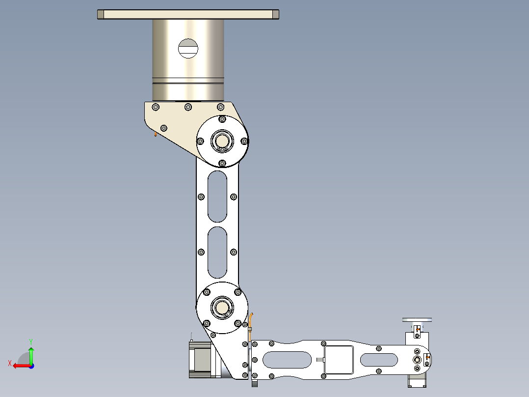 6轴机械手三维模型后视图