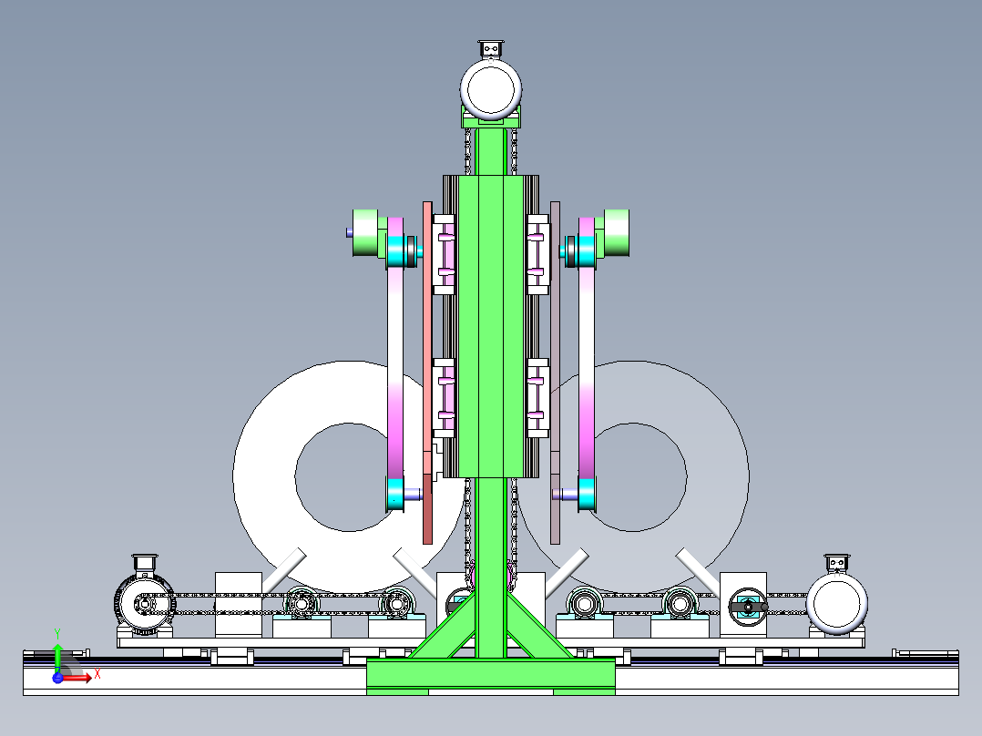 雨刮器钢带自动上料设备总装sw16可编辑前视图