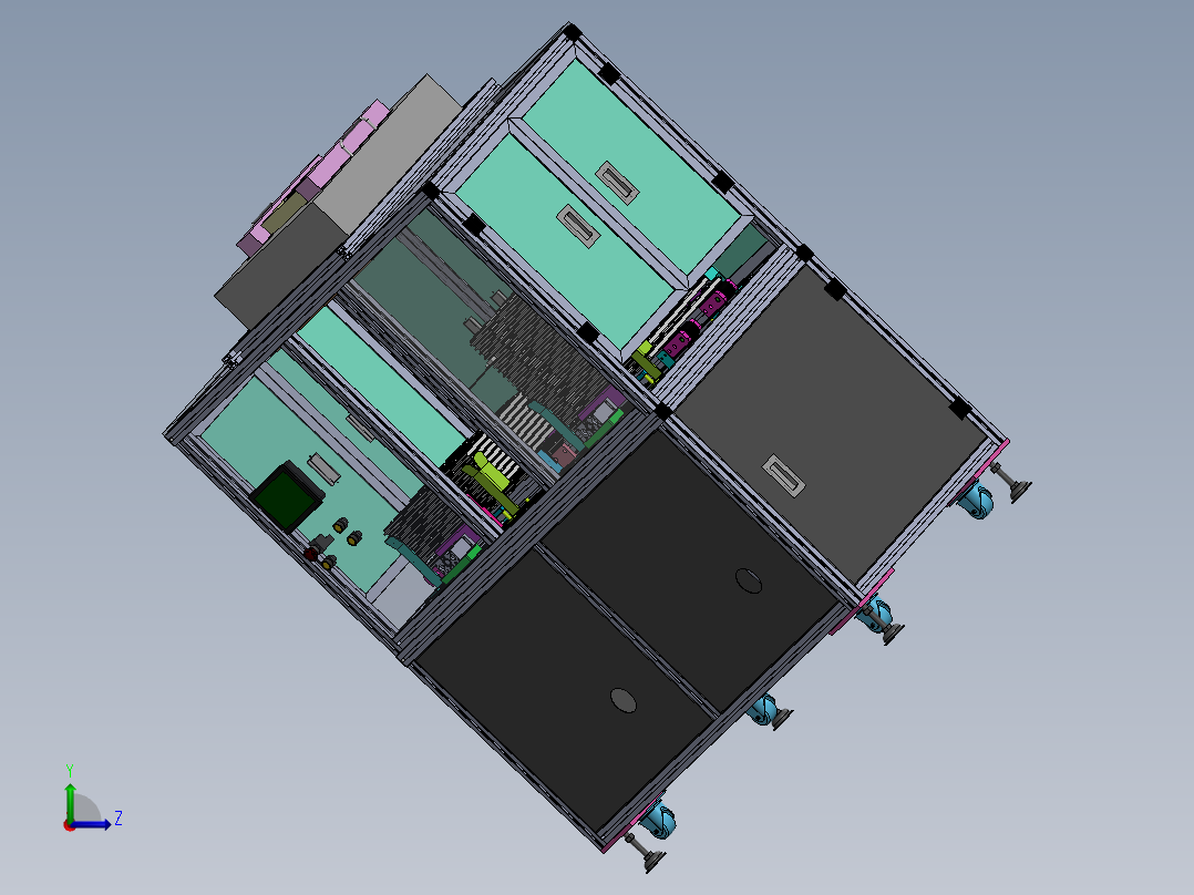 玻璃检测上下料机sw21可编辑左视图