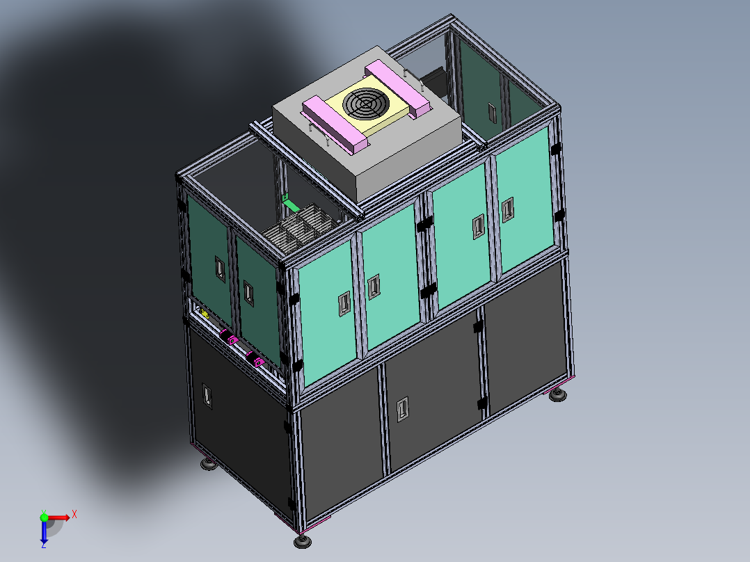 玻璃检测上下料机sw21可编辑俯视图