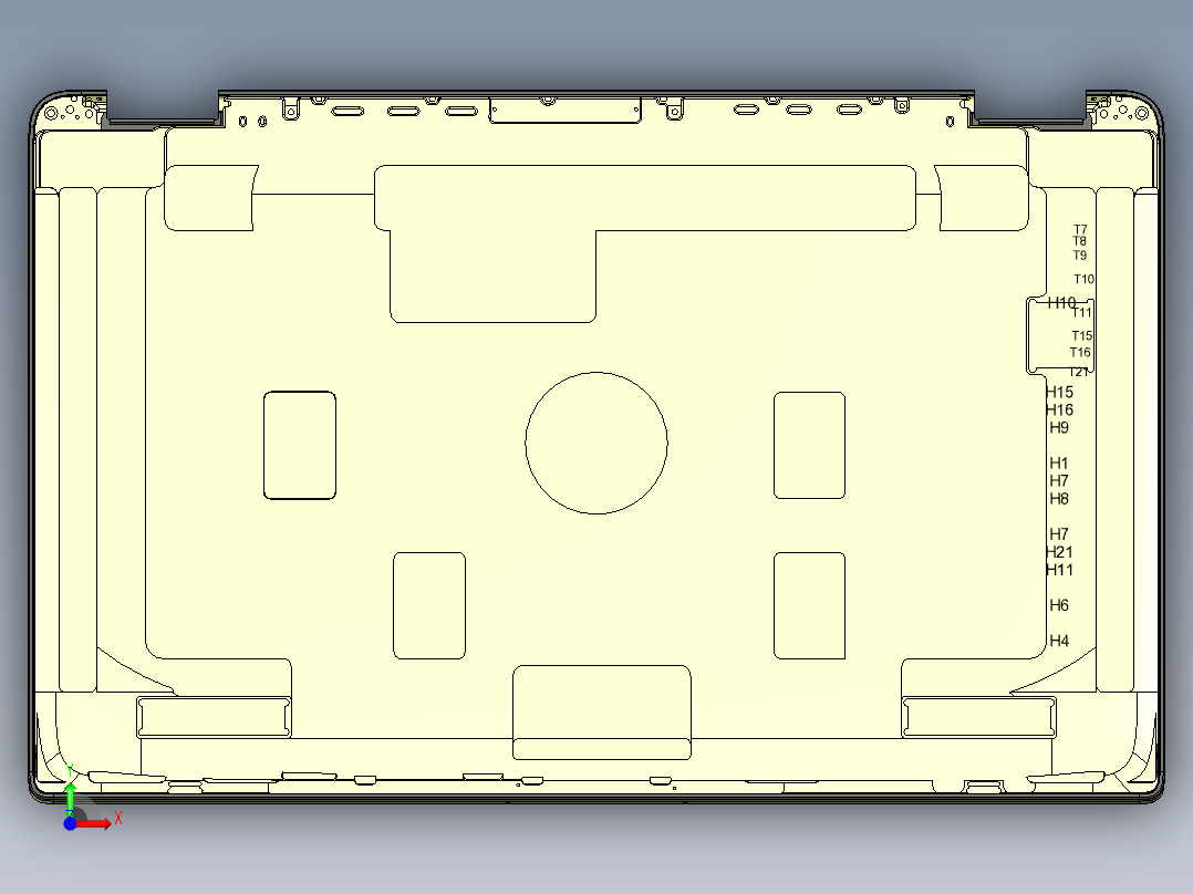金属外壳铣内腔UG编程程序模型前视图