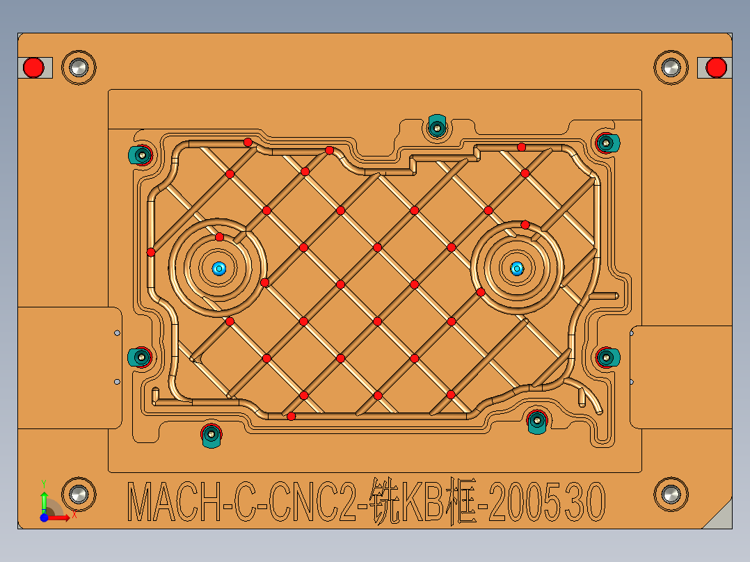 MACH-C笔记本CNC工装夹具三维模型-CNC2-铣KB框-200530前视图