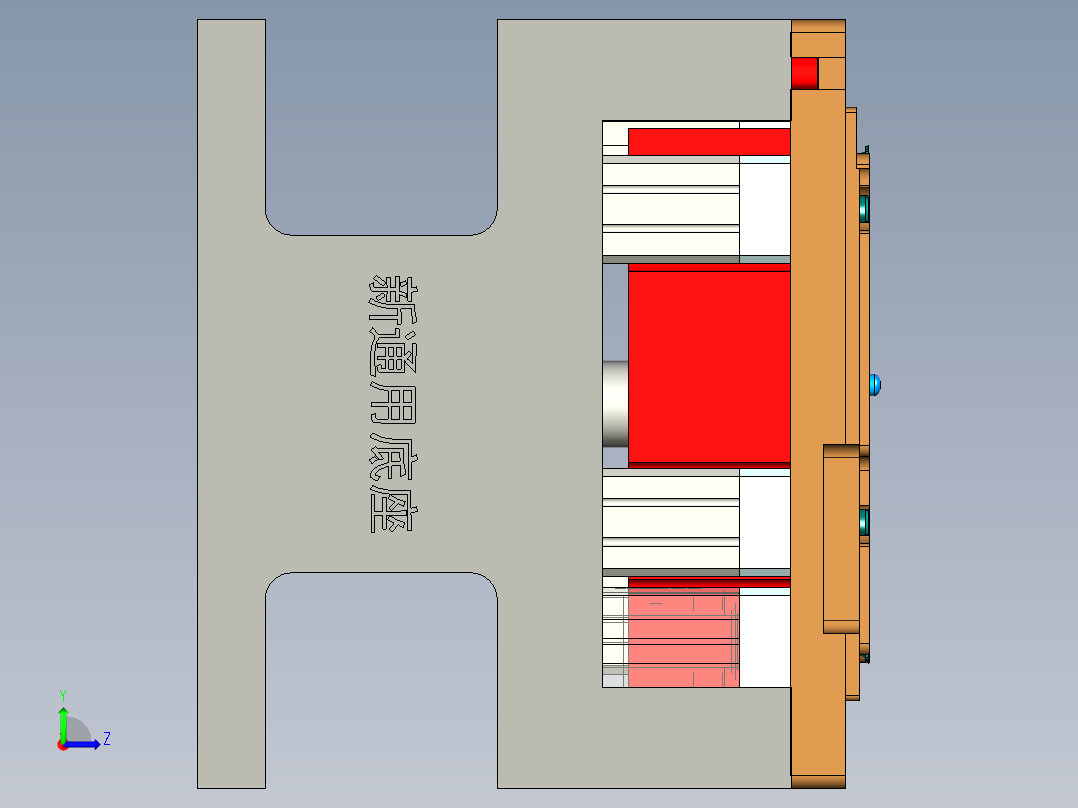 MACH-C笔记本CNC工装夹具三维模型-CNC2-铣KB框-200530左视图