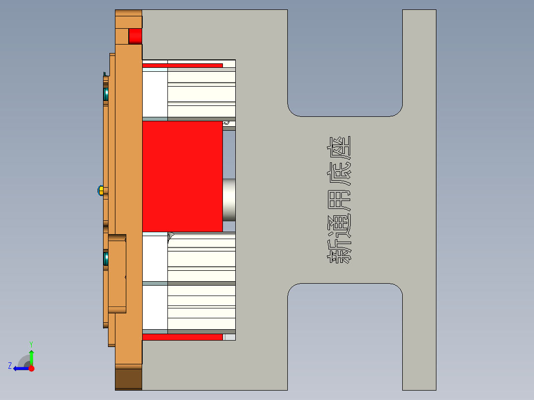 MACH-C笔记本CNC工装夹具三维模型-CNC2-铣KB框-200530右视图