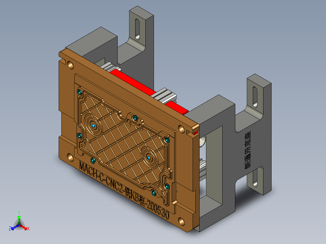 MACH-C笔记本CNC工装夹具三维模型-CNC2-铣KB框-200530正等轴测图