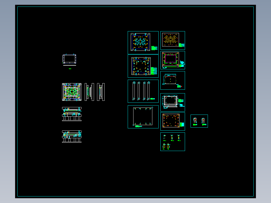 显示器屏幕外壳预成型冲孔模具图