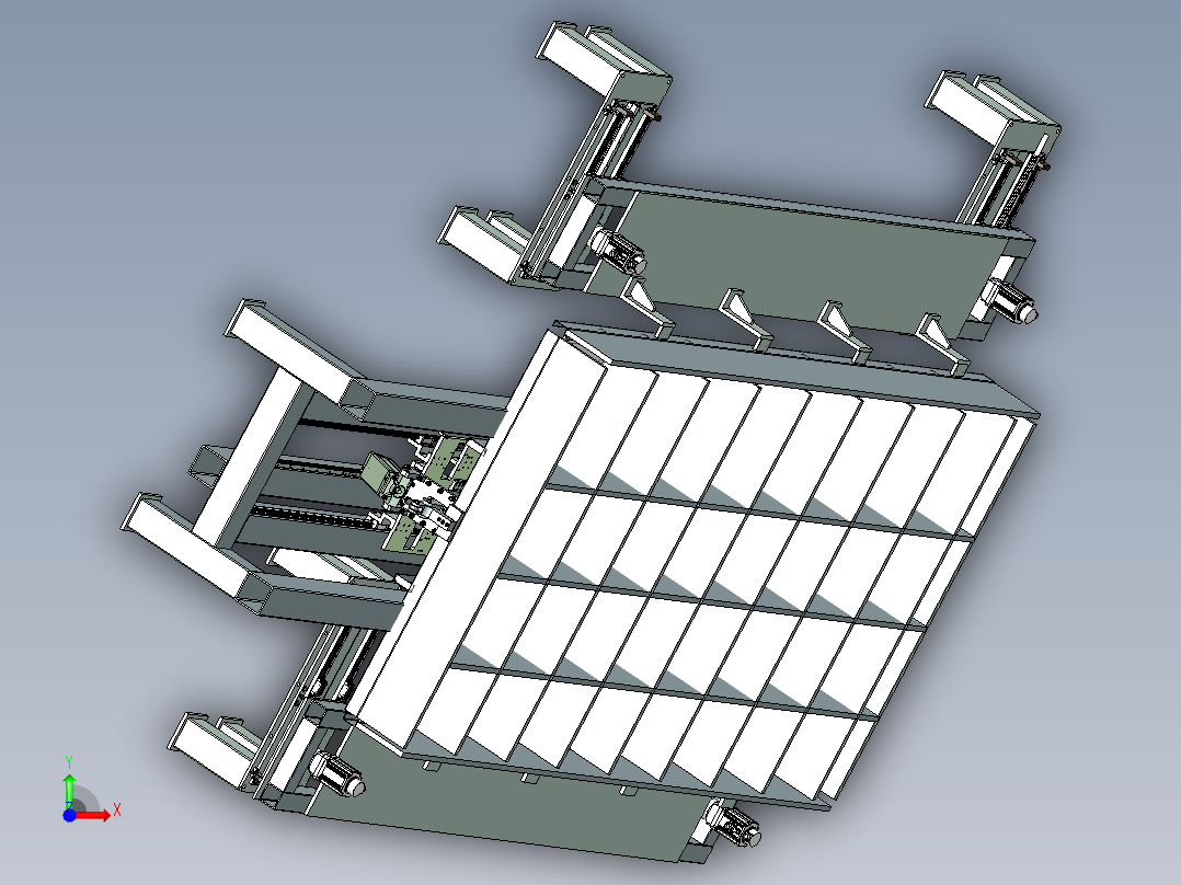 工程台车纵隔板焊接定位工装前视图