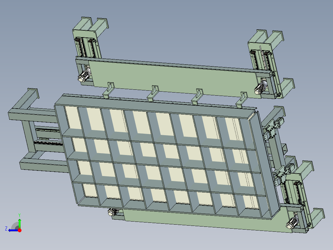工程台车纵隔板焊接定位工装右视图