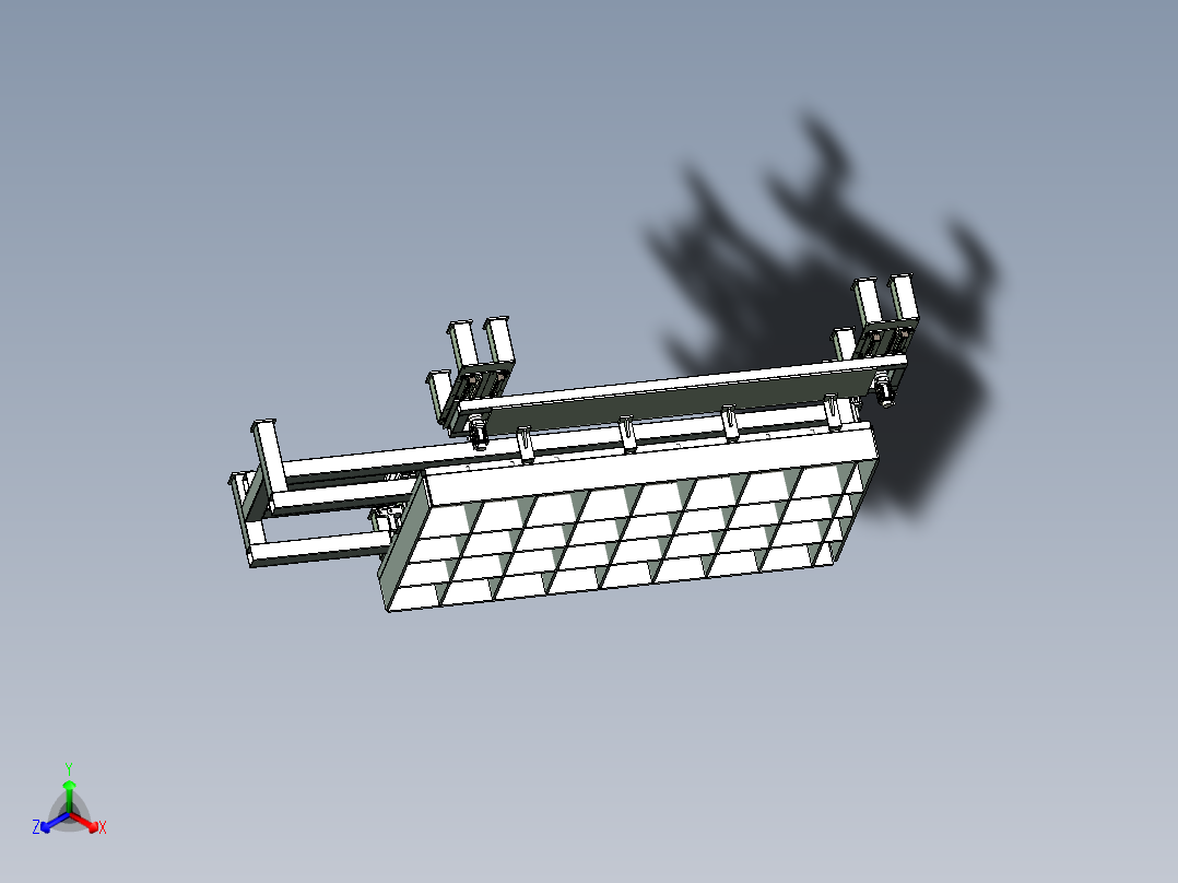 工程台车纵隔板焊接定位工装正等轴测图