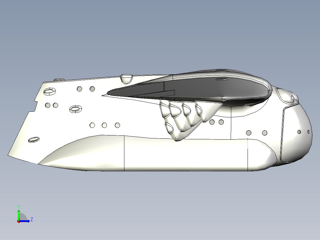 B2004350-《风之谷》中托梅基安运输机左视图