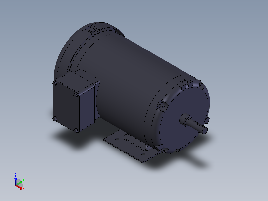 电机马达1HP-1150转-分正等轴测图