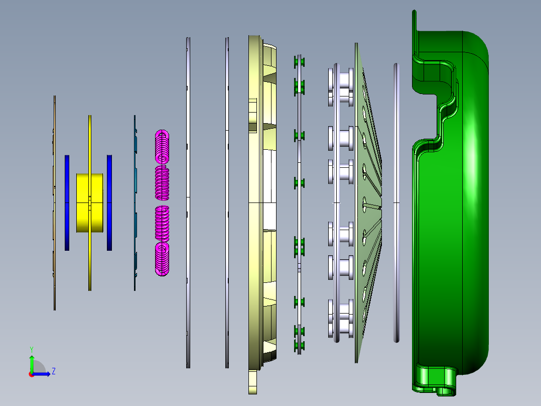 膜片弹簧离合器设计含catia三维+二维+说明1335880左视图