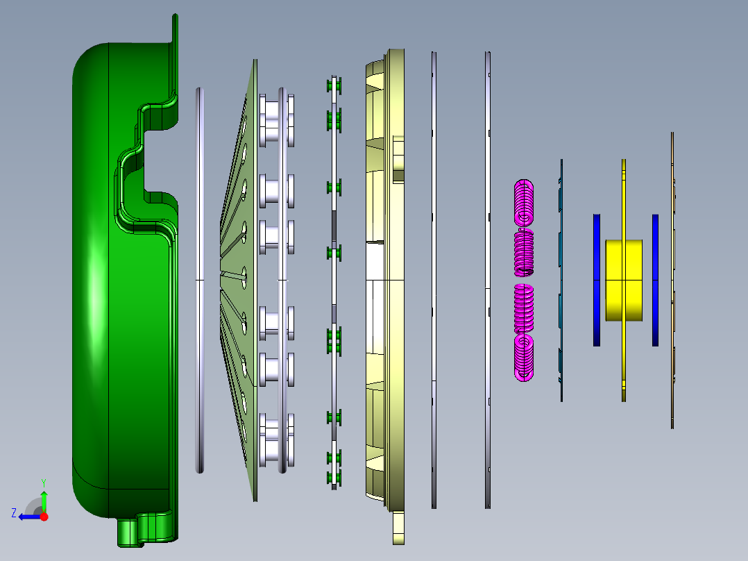 膜片弹簧离合器设计含catia三维+二维+说明1335880右视图