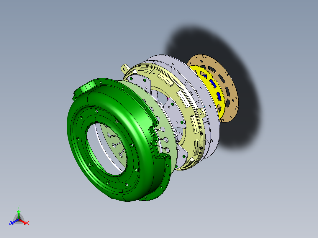 膜片弹簧离合器设计含catia三维+二维+说明1335880正等轴测图