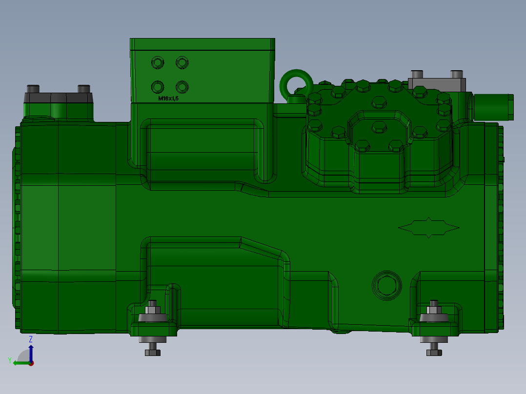 压缩机Bitzer型号4jteu-10lk_4cteu-30lk左视图