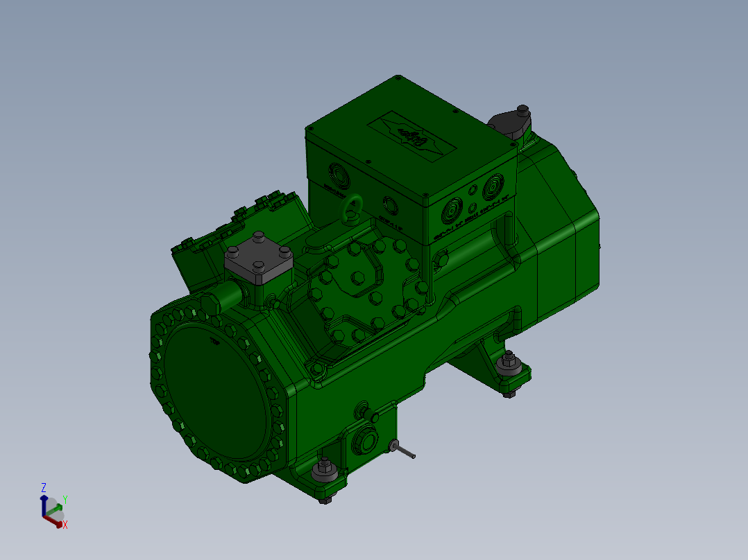 压缩机Bitzer型号4jteu-10lk_4cteu-30lk正等轴测图