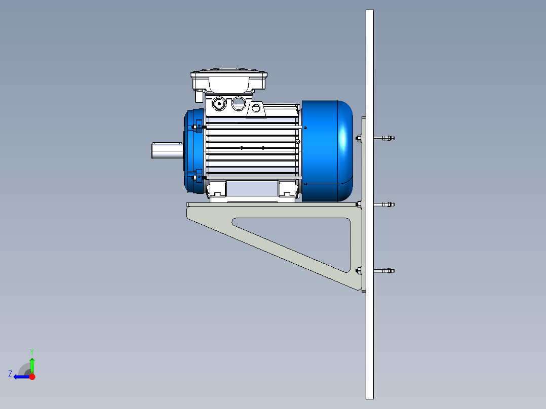 壁挂式电机支架右视图