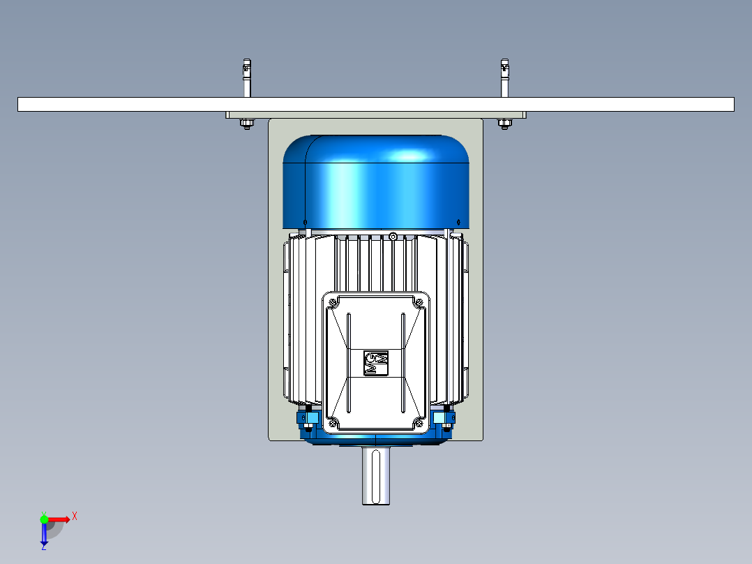 壁挂式电机支架俯视图