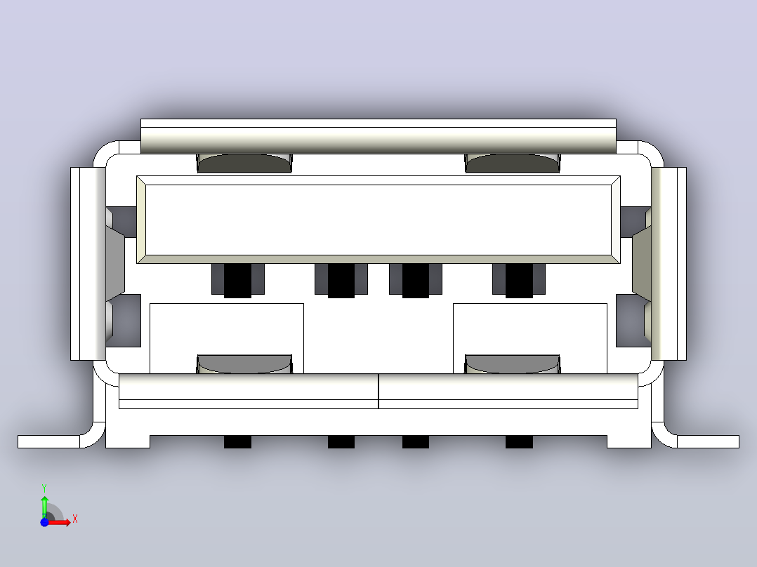 USB 用于焊接在 PCB 板顶部前视图
