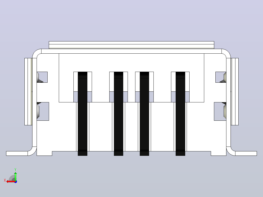 USB 用于焊接在 PCB 板顶部后视图