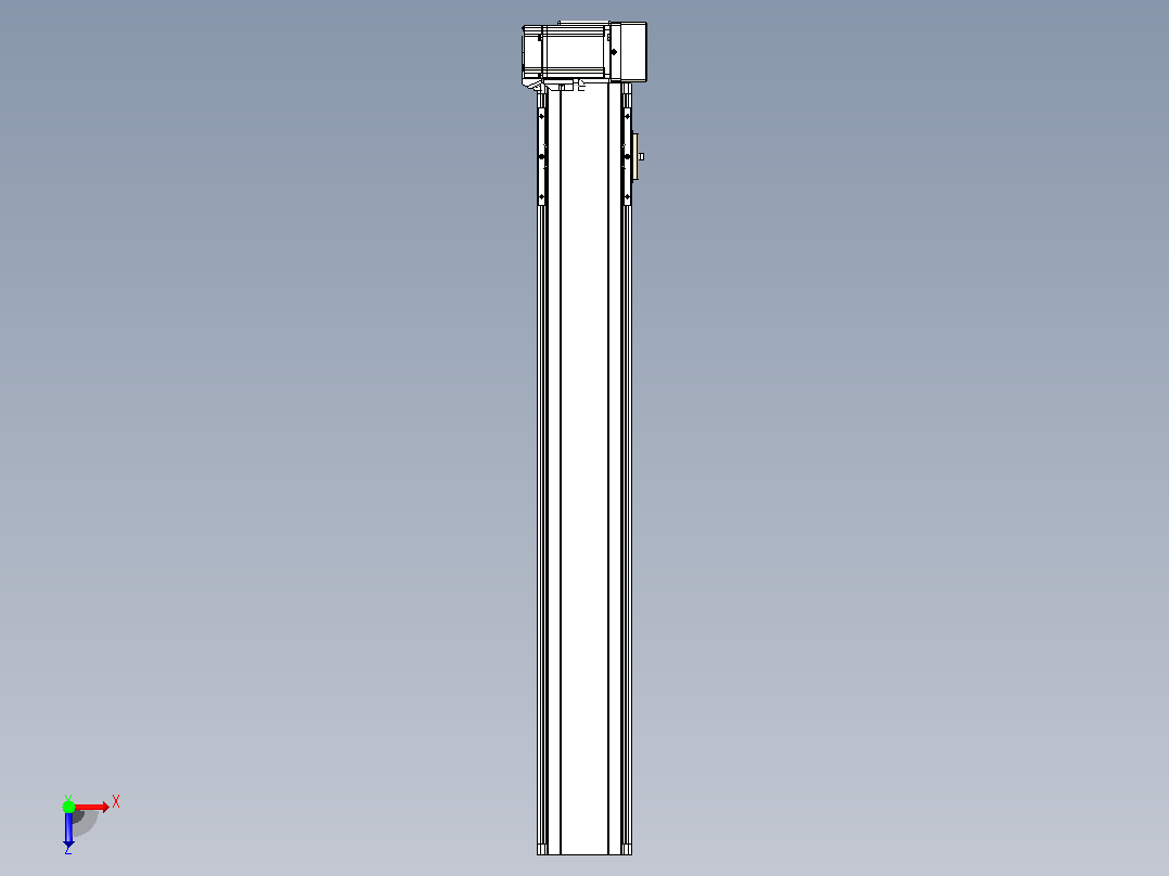 皮带直线轴半封闭可选导轨TPA-HNB-105D-90-L650-LU-Y-P20-N3俯视图