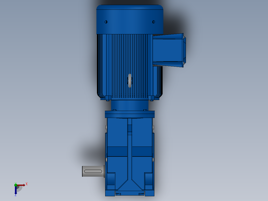 K57底脚轴伸式安装螺旋锥齿轮减速机K57-Y2.2-4P-24.05-M1-0°-A俯视图