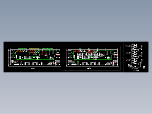 6.5w催化燃烧工艺流程图平面布置图cad图纸管道走向图设备布