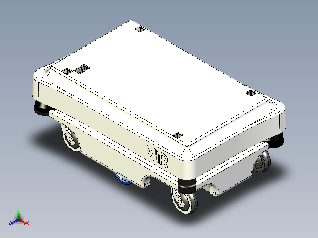 服务型agv机器人agv小车3D模型图AGV图纸正等轴测图