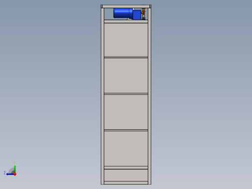 单控4层电梯3D模型 SolidWorks 设计 机械设备 创意设计3D图纸右视缩略图