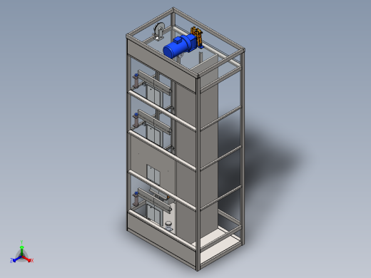 单控4层电梯3D模型 SolidWorks 设计 机械设备 创意设计3D图纸正等轴测缩略图
