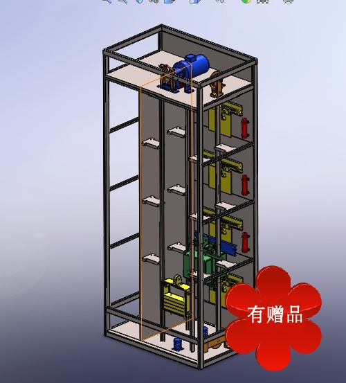 单控4层电梯3D模型 SolidWorks 设计 机械设备 创意设计3D图纸