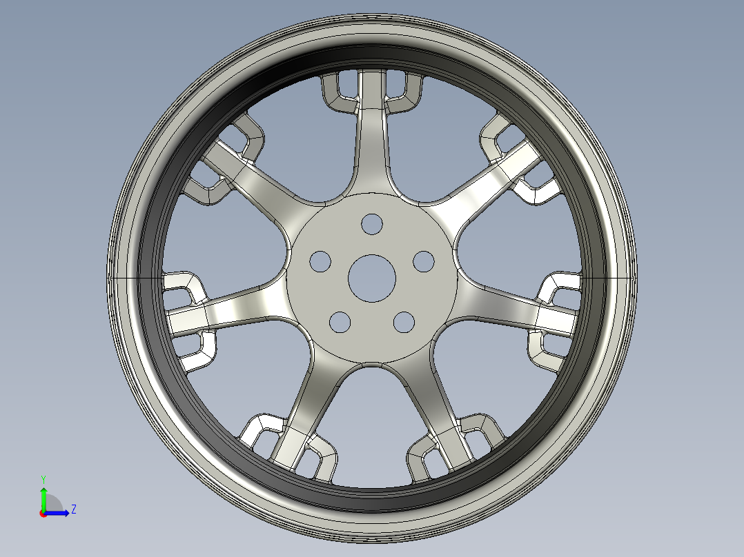玛莎拉蒂轮毂3D模型（2）左视图