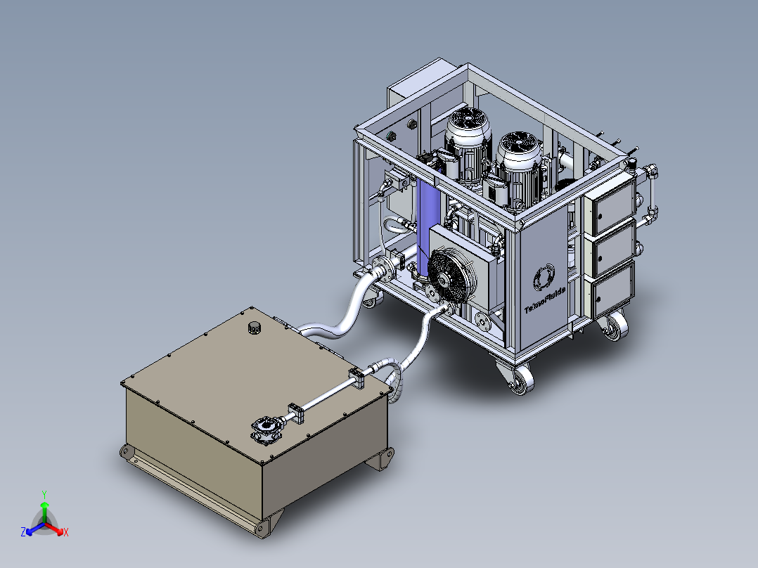 大流量管道冲洗机3d模型3D模