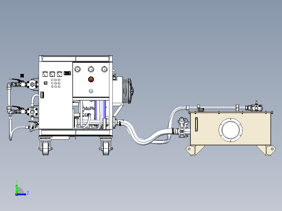 大流量管道冲洗机3d模型3D模左视图