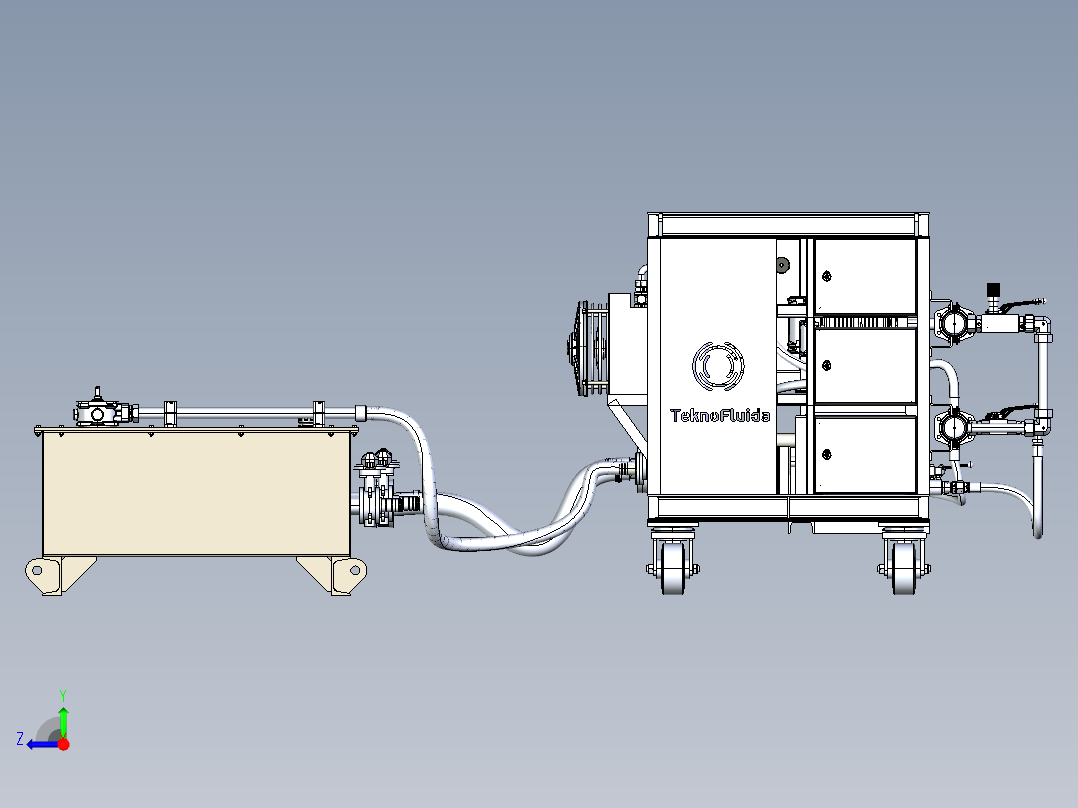 大流量管道冲洗机3d模型3D模右视图