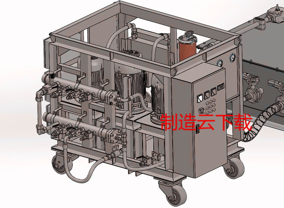 大流量管道冲洗机3d模型3D模