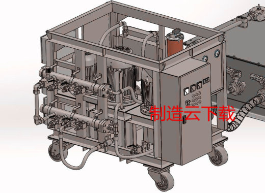 大流量管道冲洗机3d模型3D模缩略图