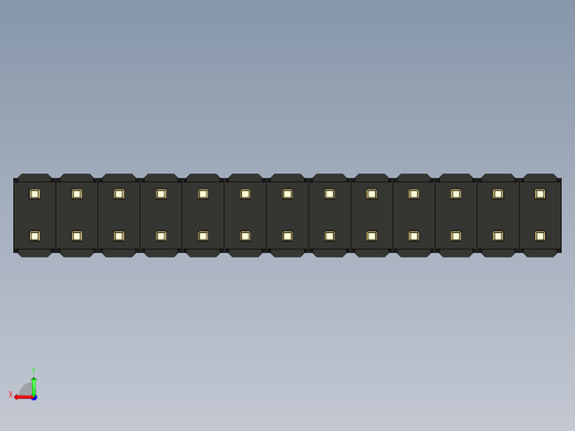 彩色公头100mil（2.54mm）系列-DS1021_black_2x13p_100mil_Type43_rev1.0后视缩略图