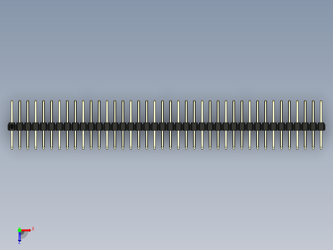 彩色公排针 100mil 2.54mm 系列-DS1022_black_3x40p_100mil_TypeD_rev1.0俯视图