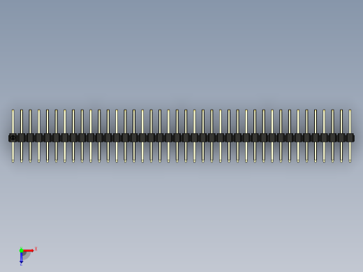彩色公排针 100mil 2.54mm 系列-DS1022_black_3x40p_100mil_TypeD_rev1.0俯视缩略图