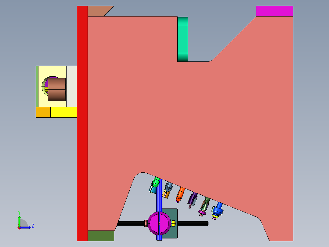 开槽修边一体手动打孔机左视图