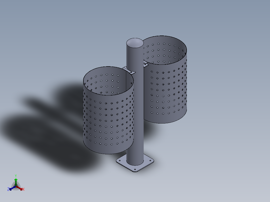 垃圾篓正等轴测图