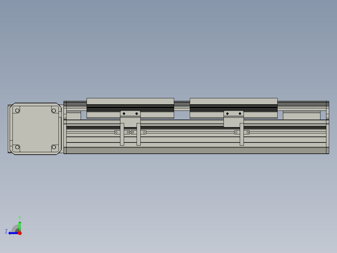 直线模组LHB17-L40-S150-L(B)设计图纸右视图