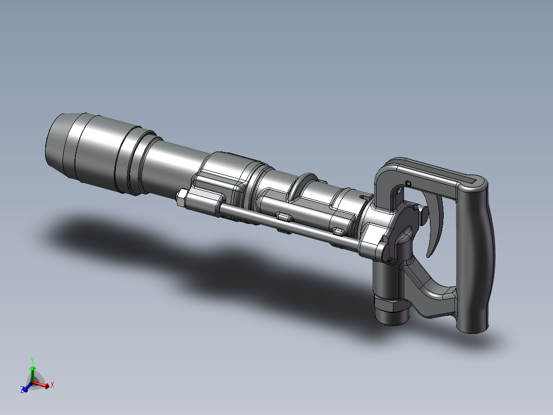 风镐 气锤3D模型主视图