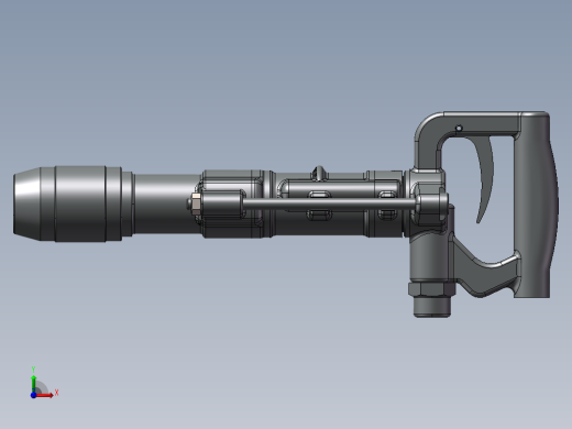 风镐 气锤3D模型前视缩略图