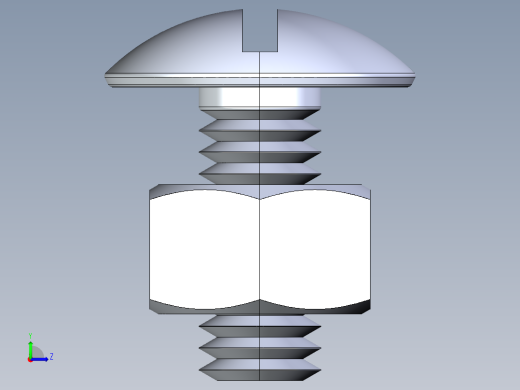 紧固件-IGES 0.3125 Truss Slot Bolt左视缩略图