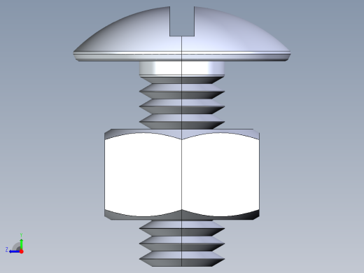 紧固件-IGES 0.3125 Truss Slot Bolt右视缩略图