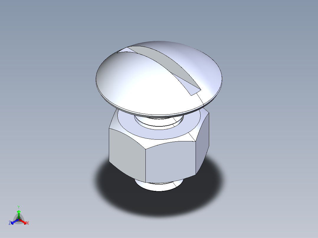 紧固件-IGES 0.3125 Truss Slot Bolt正等轴测图