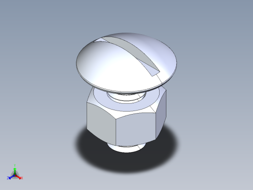 紧固件-IGES 0.3125 Truss Slot Bolt正等轴测缩略图